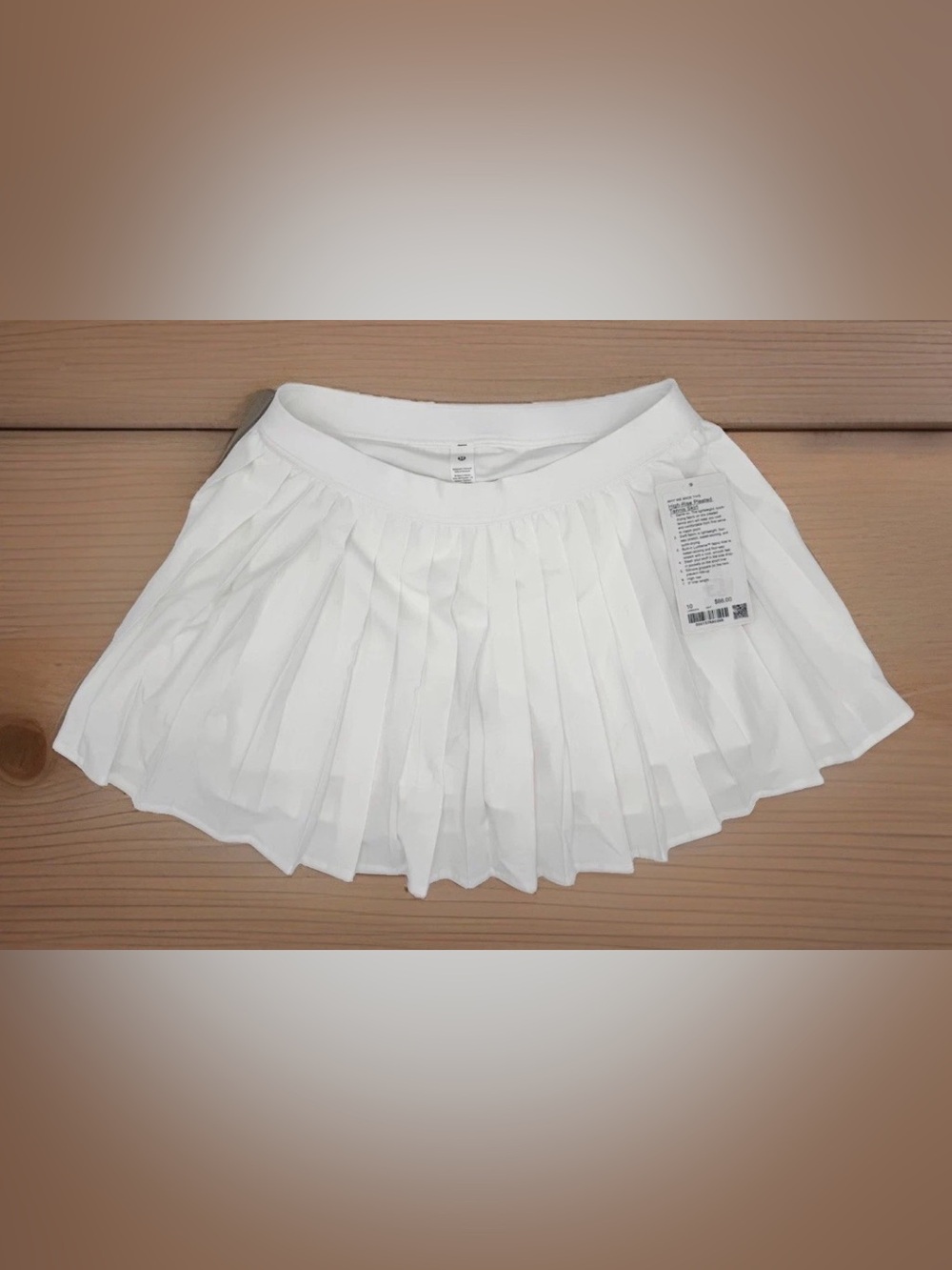 NWT Lululemon High-Rise Pleated Tennis Skirt White Sz 10 LW8AQFS Built-In Shorts - Picture 2 of 12